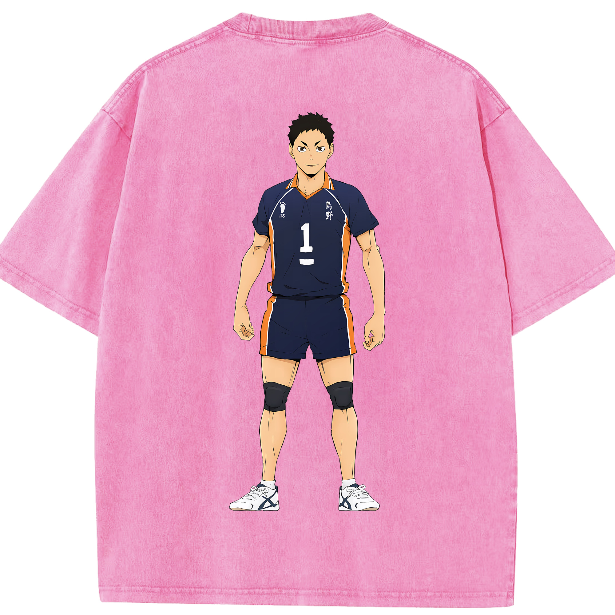 （画像用） ハイキュー!! Haikyu!! 綿100% ヴィンテージ風 半袖Tシャツ（背面プリント）